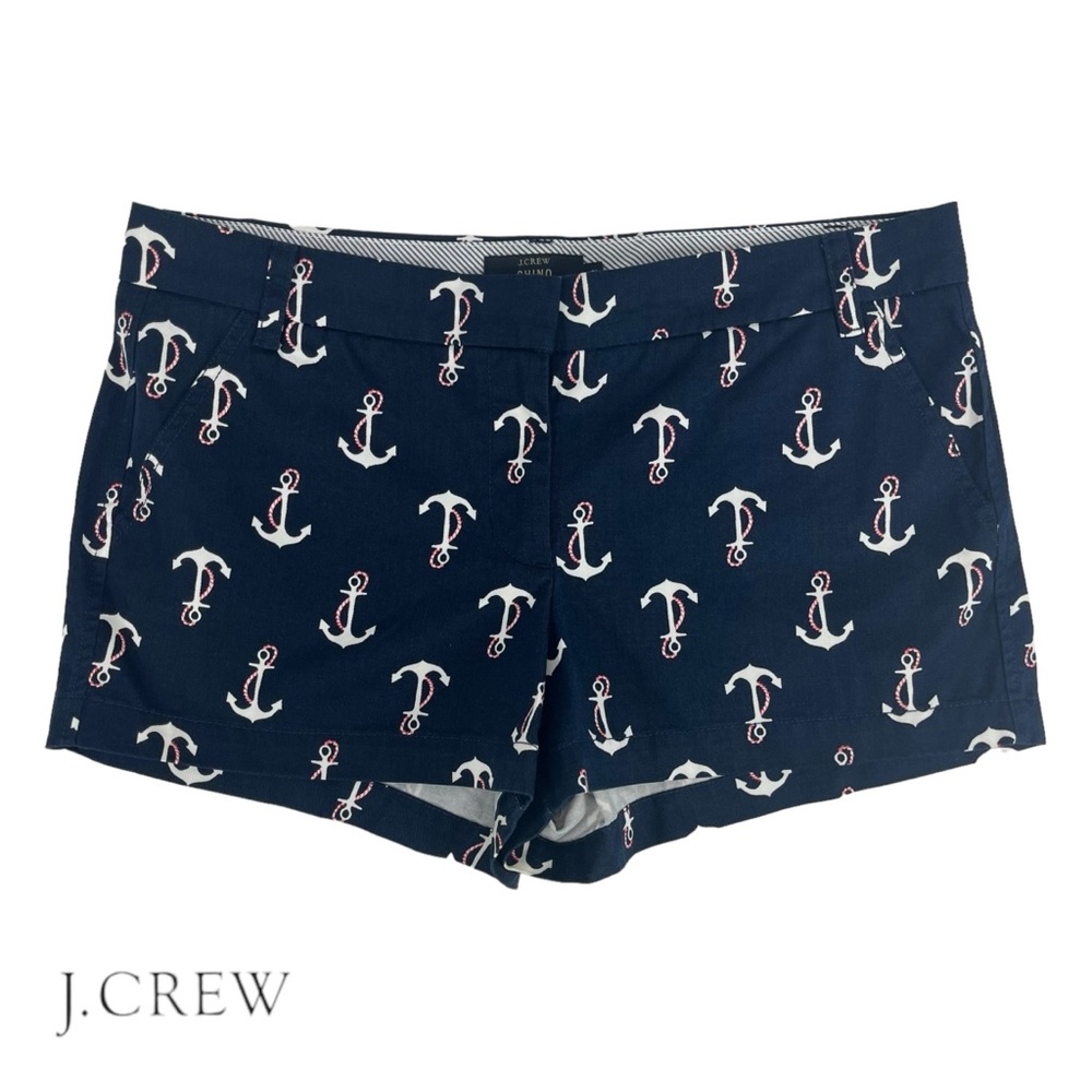J. Crew‎ | Women’s 12 | Navy Chino Short Anchor Print 100% Cotton